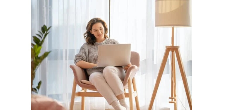 Woman using laptop