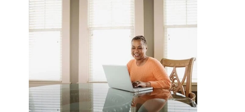 Woman working on Laptop